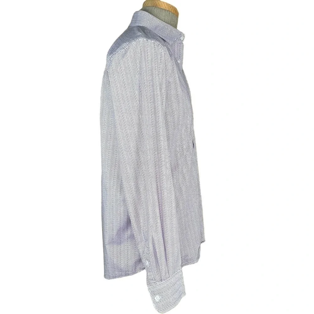 Tattersall Soho Men’s Dress Shirt With Purple Stripes & Dots Med or Large ? - Picture 4 of 10
